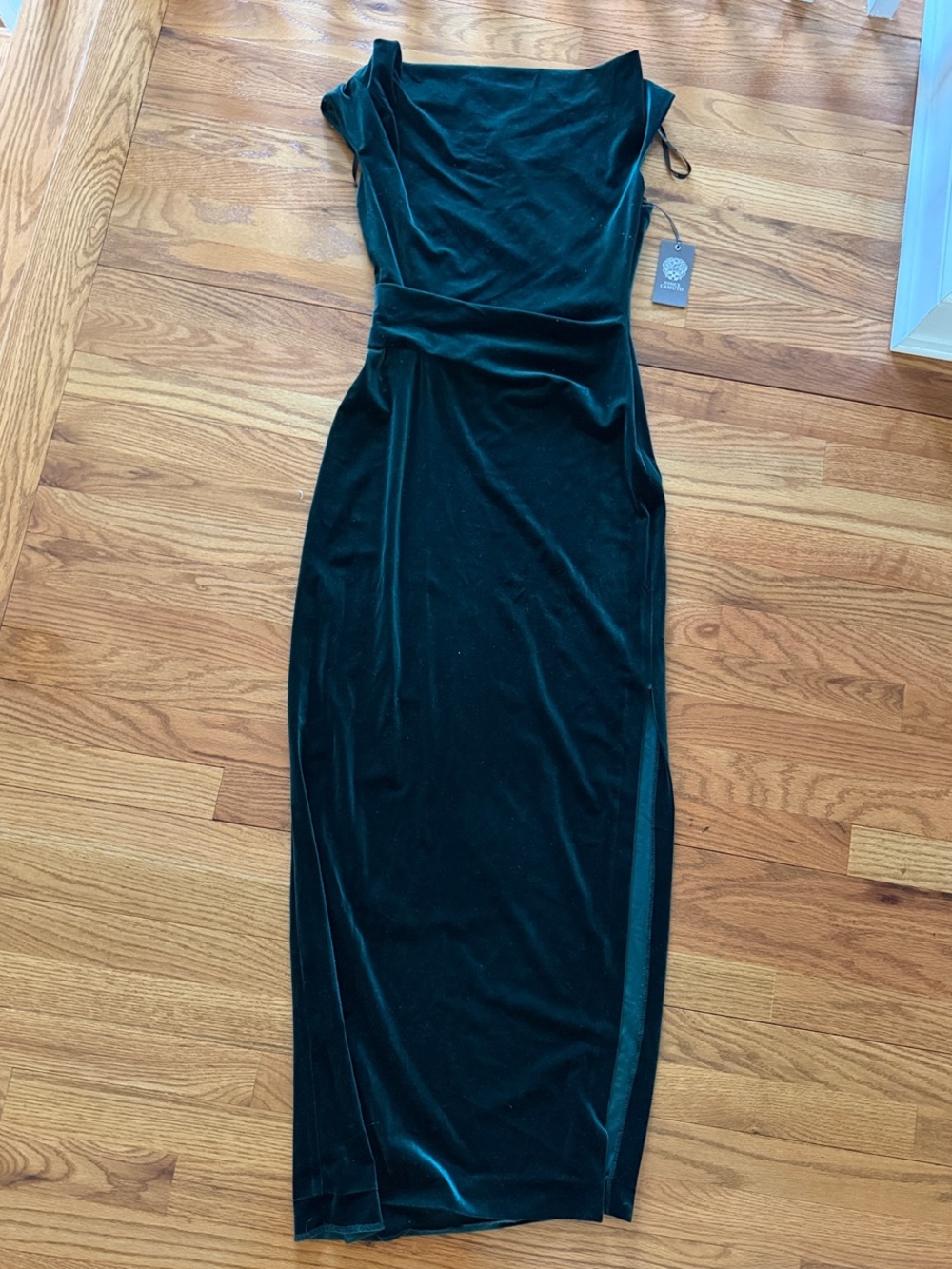 Vince Camuto Velvet Off-Shoulder Black Evening Dress